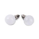 Bortwide "Believe in Yourself" Round Natural Black Agate Stud Earrings