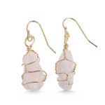 Bortwide "Cherished Love" Irregular Natural Rose Quartz Earrings