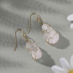 Bortwide "Cherished Love" Irregular Natural Rose Quartz Earrings