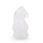 Bortwide "Wealth & Abundance" Natural Clear Quartz Lucky Cat Crystal Carving