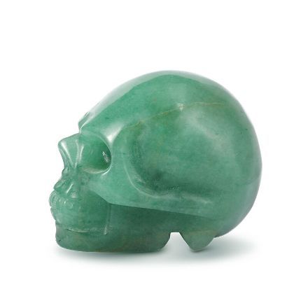 Bortwide "Abundance & Harmony" Natural Green Aventurine Skull Crystal Carving