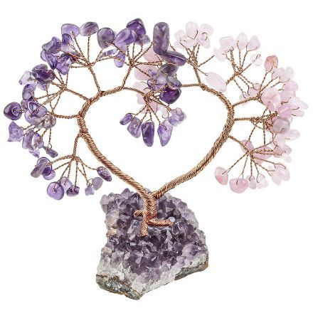 Bortwide "Love & Balance" Heart-Shaped Natural Crystal Feng Shui Tree