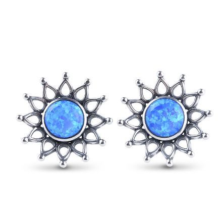 Bortwide Sunflower Opal Stud Earrings