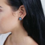 Bortwide Sunflower Opal Stud Earrings