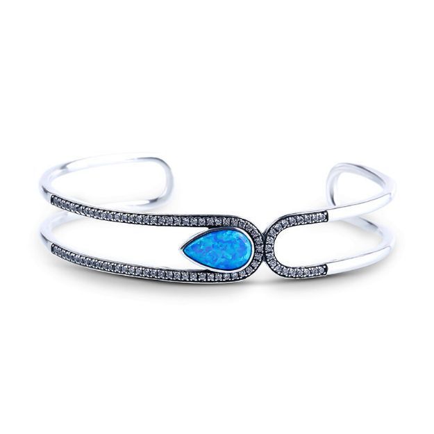 Bortwide Water-Drop Opal Cuff Bracelet