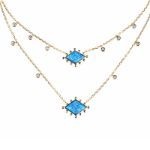 Bortwide Stardust Opal Double Layered Necklace