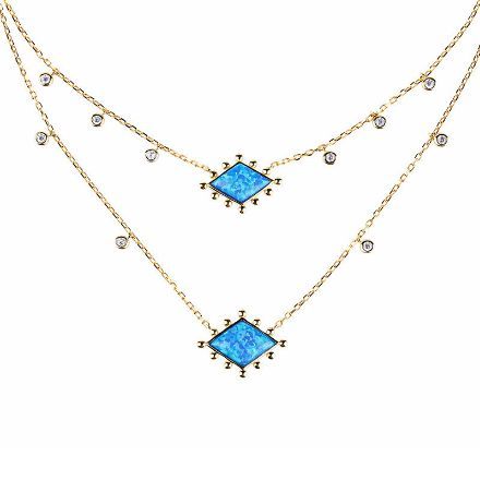 Bortwide Stardust Opal Double Layered Necklace