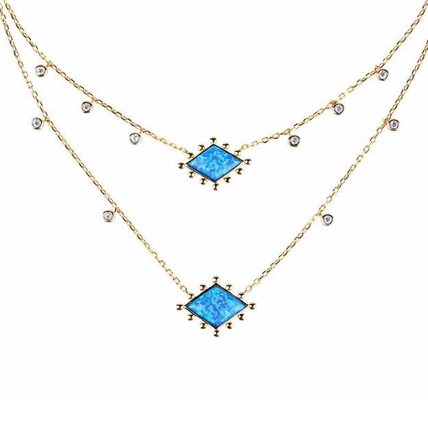 Bortwide Stardust Opal Double Layered Necklace