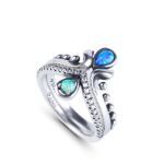 Bortwide Mermaid Teardrop Stackable Opal Ring