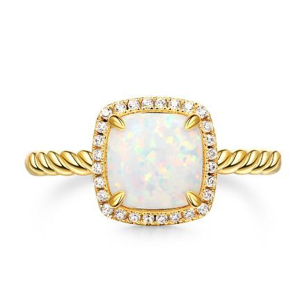 Bortwide "Truest Love" Halo Opal Sterling Silver Ring