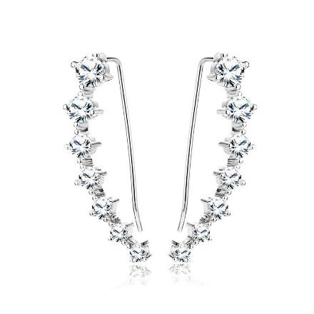 Bortwide Simple Classic Sterling Silver Earrings Climbers