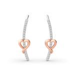 Bortwide Heart Sterling Silver Climber Earrings