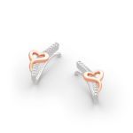 Bortwide Heart Sterling Silver Climber Earrings