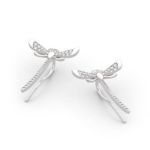 Bortwide "Life & Vitality" Dragonfly Sterling Silver Climber Earrings