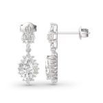 Bortwide Dazzling Halo Marquise Cut Sterling Silver Earrings