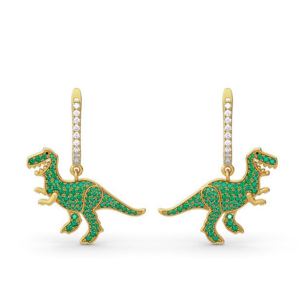 Bortwide Prehistoric Glamour Dinosaur Sterling Silver Earrings