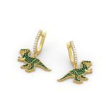 Bortwide Prehistoric Glamour Dinosaur Sterling Silver Earrings