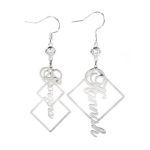 Bortwide Asymmetrical Personalized Sterling Silver Earrings