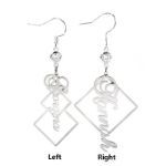 Bortwide Asymmetrical Personalized Sterling Silver Earrings