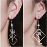 Bortwide Asymmetrical Personalized Sterling Silver Earrings