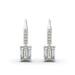 Bortwide Classic Emerald Cut Sterling Silver Drop Earrings