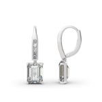 Bortwide Classic Emerald Cut Sterling Silver Drop Earrings