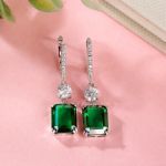 Bortwide Classic Emerald Cut Sterling Silver Earrings