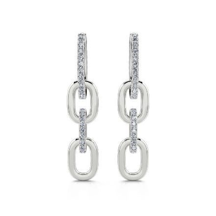 Bortwide Link Chain Sterling Silver Drop Earrings