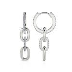 Bortwide Link Chain Sterling Silver Drop Earrings