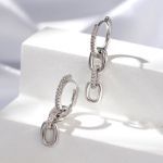 Bortwide Link Chain Sterling Silver Drop Earrings