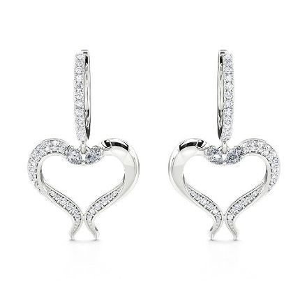 Bortwide "Fishes Dance" Heart-Shaped Sterling Silver Earrings