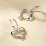 Bortwide "Fishes Dance" Heart-Shaped Sterling Silver Earrings