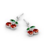 Bortwide "Summer Fruit" Cherry Design Sterling Silver Earrings