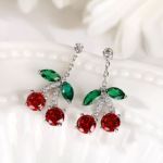 Bortwide "Summer Fruit" Cherry Design Sterling Silver Earrings