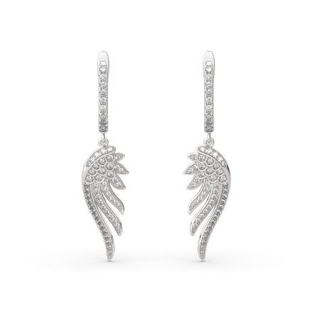 Bortwide "Light As A Feather" Round Cut Sterling Silver Earrings