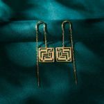 Bortwide "Mirrored Duplicate" Maze Design Sterling Silver Threader Earrings