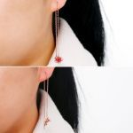 Bortwide "Hummingbird＆Flower" Sterling Silver Threader Earrings