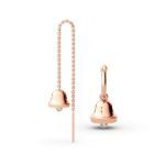 Bortwide "Jingle Bells" Rose Gold Tone Sterling Silver Mismatched Earrings