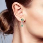 Bortwide Fancy Snowflake Emerald Cut Sterling Silver Drop Earrings