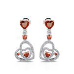 Bortwide "I Carry Your Heart" Double Heart Sterling Silver Stud Earrings