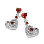 Bortwide "I Carry Your Heart" Double Heart Sterling Silver Stud Earrings