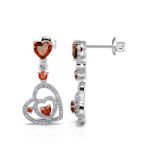 Bortwide "I Carry Your Heart" Double Heart Sterling Silver Stud Earrings