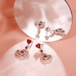 Bortwide "I Carry Your Heart" Double Heart Sterling Silver Stud Earrings