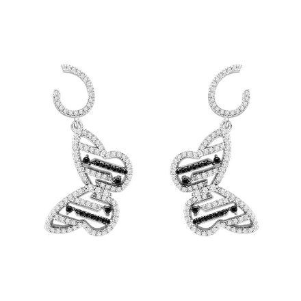 Bortwide "Be Free" Butterfly Shaped Sterling Silver Earrings