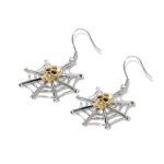 Bortwide "Spider Web" Skull Sterling Silver Earrings