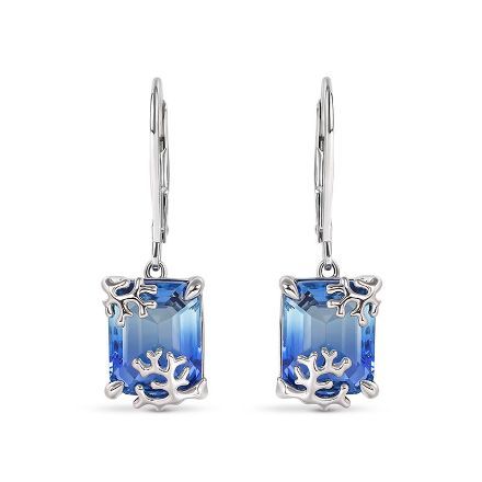 Bortwide "Coral Reefs" Emerald Cut Sterling Silver Earrings