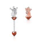 Bortwide "Poker Secrets" Heart Cut Sterling Silver Mismatched Earrings