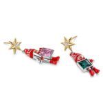 Bortwide "Dear Santa" Christmas Cute Cartoon Santa Claus Sterling Silver Earrings