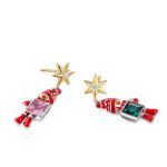 Bortwide "Dear Santa" Christmas Cute Cartoon Santa Claus Sterling Silver Earrings