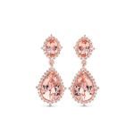 Bortwide Double Pear Cut Synthetic Morganite Sterling Silver Earrings